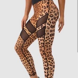 Do you even leggings leopard womens cheetah mesh activewear gym sexy